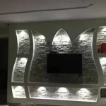 LED ışıklı TV ünitesi arkası alçıpan
