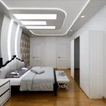 Modern alçıpan yatak başlığı LED ışıklı