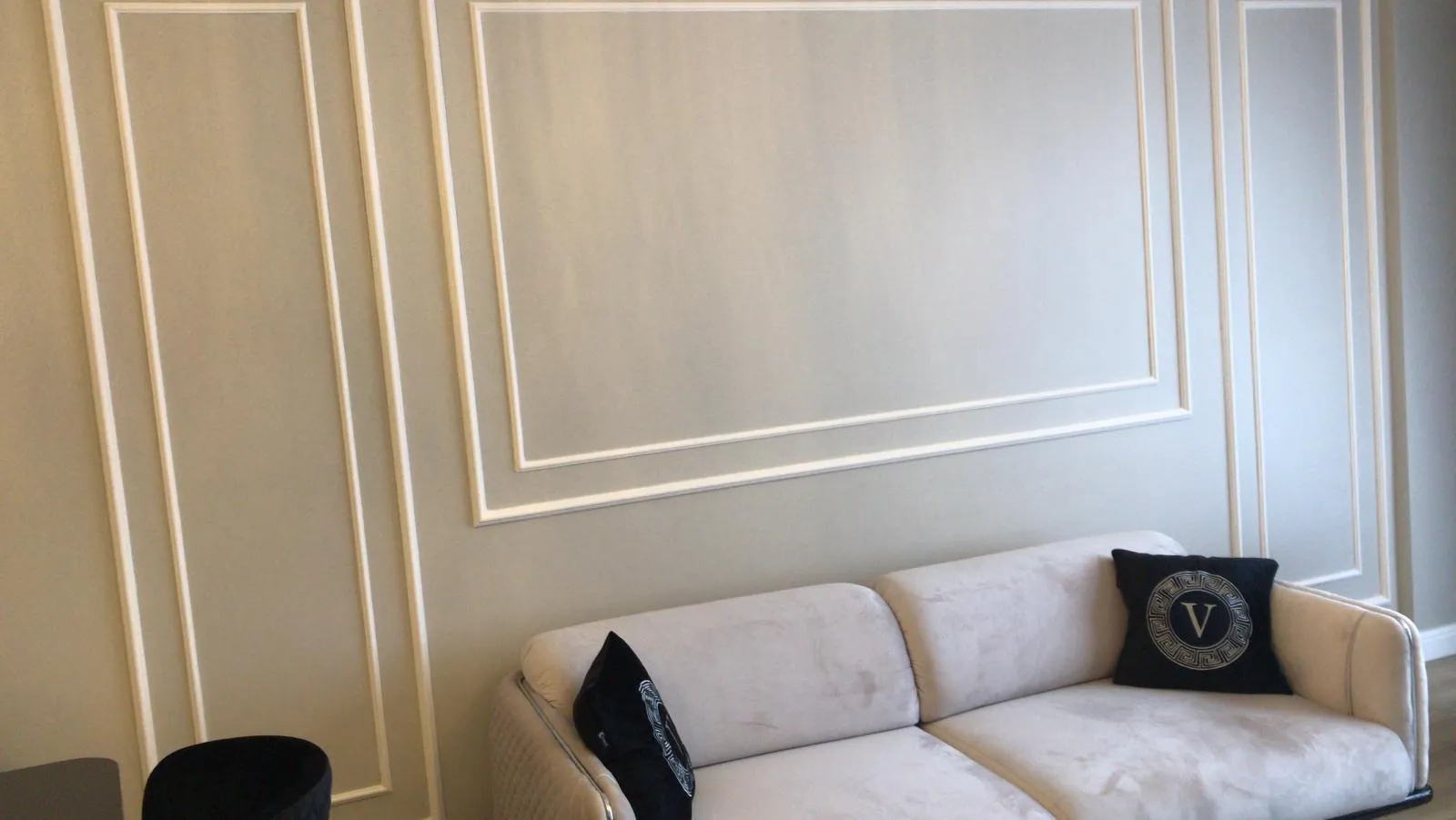 geometrik yatak odası duvar çıtası